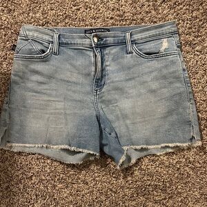 Rock & Republic Light Blue Frayed Jean Shorts